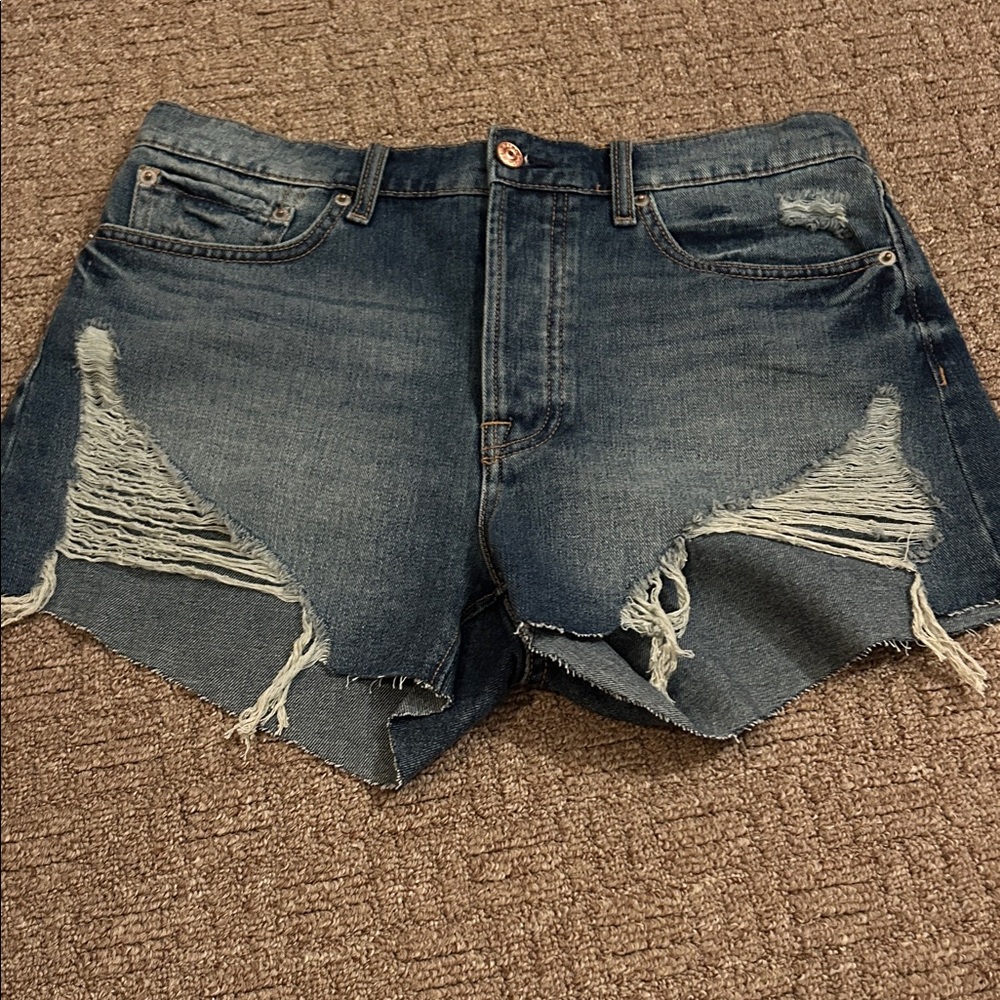Jessica Simpson Ripped Midnight Blue Denim Cutoff Shorts